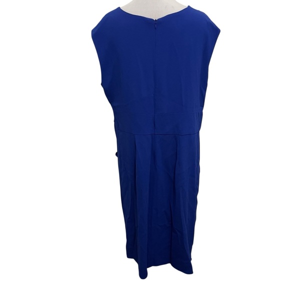 M.M. LaFleur Blue Taylor Dress Women’s +1 Twist Knot Front Pocket Office Chic - Picture 6 of 9